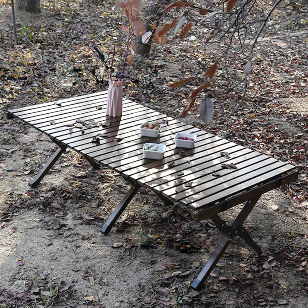 톨른캠퍼 소나무 원목 롤 테이블 / 접이식 캠핑 테이블 중형 V2